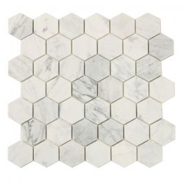 Hexagon Carrara White Nordic kakel
