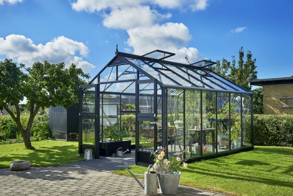 Växthus Juliana Premium Antracitgrå, Säkerhetsglas, 13 M²