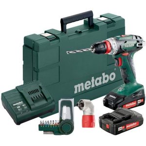 Metabo BS 18 QUICK SET Borrskruvdragare med 2,0Ah batterier, laddare och bits