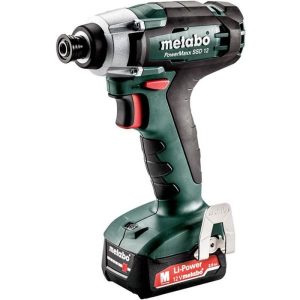 Metabo PowerMaxx SSD 12 Slagskruvdragare med 2 st 2,0 Ah batterier och laddare