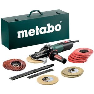 Metabo WEVF 10-125 Quick Inox Set Vinkelslip med tillbehör och förvaringslåda av plåt, 1000 W