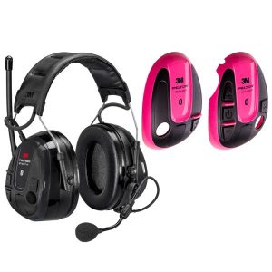 3M Peltor WS Alert XP Hörselskydd med rosa skal, Bluetooth med hjässbygel
