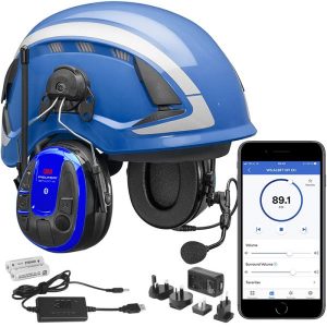 3M Peltor WS Alert XPI Hörselskyddspaket med blå skyddshjälm, mobilapp & laddpaket