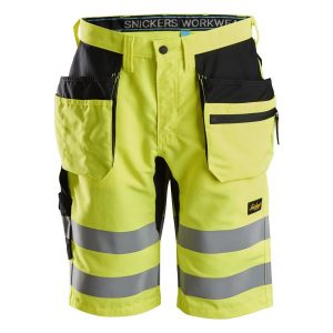 Snickers 6131 LiteWork Arbetsshorts varsel, gul C54