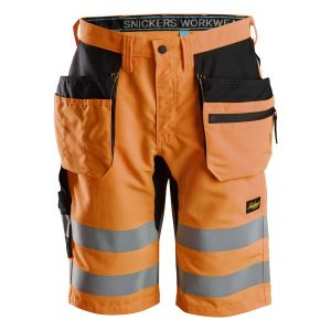 Snickers 6131 LiteWork Arbetsshorts varsel, orange C48