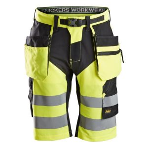 Snickers 6933 FlexiWork Arbetsshorts varsel, gul C46