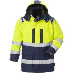 Fristads 4036 GTT Vinterparkas varselgul/marinblå 2XL