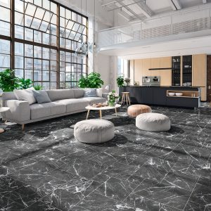 Marmor Klinker Dark Marble Svart Modular