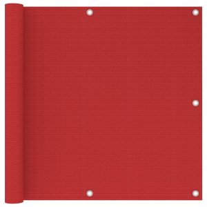 vidaXL Balkongskärm röd 90x500 cm HDPE