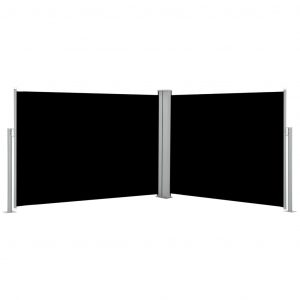 vidaXL Infällbar sidomarkis svart 120x1000 cm