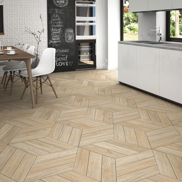 Träklinker Diamond Beige Enfärgad Höger 40x70 cm