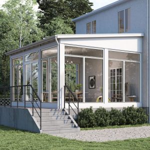 Fasadmonterat Känna - Veranda/Uterum 5280 x 3482 mm, 1 dörr + 1 överljus
