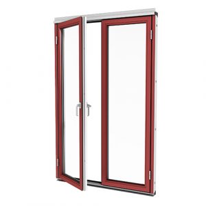 Vikbar dörr för uterum Aluminium Isomax Vik - Vikdörr Aluminium Vinröd, 168 cm - 2 luckor, Vänster