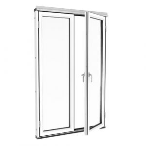 Vikbar dörr för uterum Aluminium Isomax Vik - Vikdörr Aluminium Vit, 138 cm - 2 luckor, Höger