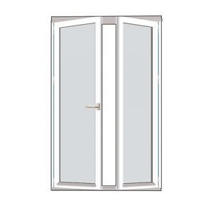 Vikbar dörr för uterum i trä Isomax Vik - Vikdörr Trä 158 cm - 2 luckor, Vänster