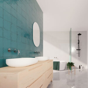 Dekor Mix Klinker Colorain Turkos Blank 22x22 cm