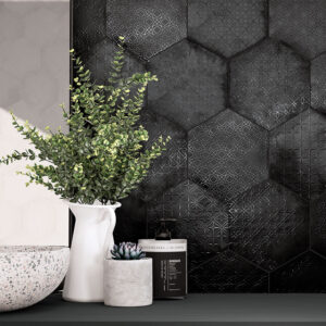 Hexagon Mix Klinker Colorain Svart Matt 20x23 cm