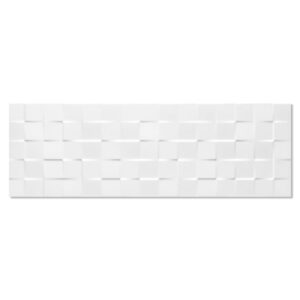 Kakel Sun Cubic Vit Blank-Relief 25x75 cm