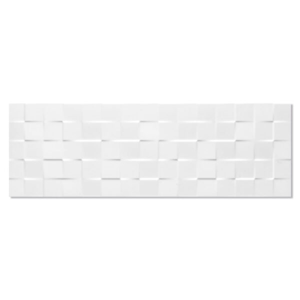 Kakel Sun Cubic Vit Blank-Relief 25x75 cm