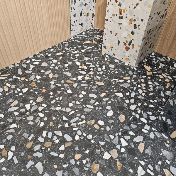 Klinker Guss-Terrazzo XL Svart Matt 60x60 cm