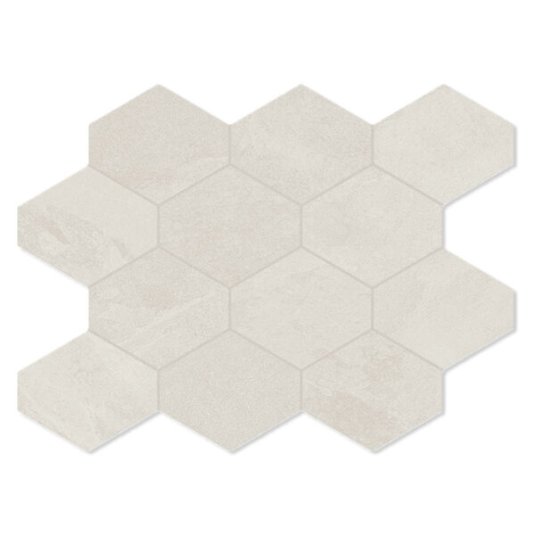 Unicomstarker Hexagon Klinker Brazilian Slate Oxford White Matt 25x34 cm