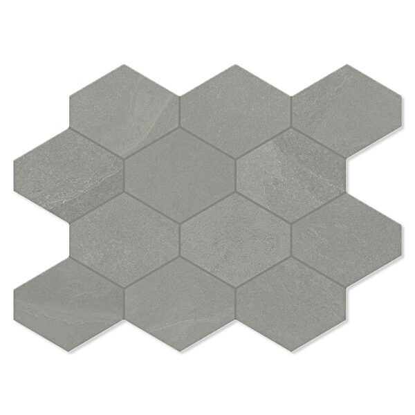 Unicomstarker Hexagon Klinker Brazilian Slate Silk Grey Matt 25x34 cm