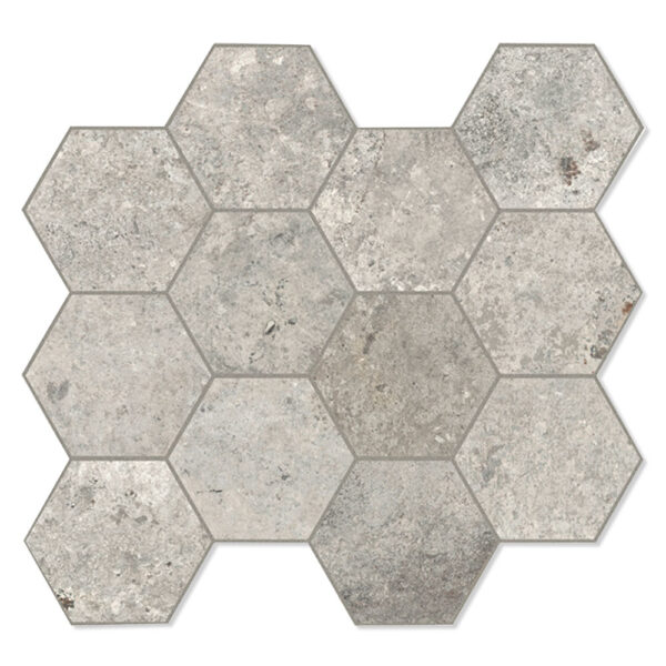 Unicomstarker Hexagon Klinker Debris Cinder Matt 30x34 cm