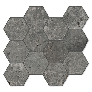 Unicomstarker Hexagon Klinker Debris Soot Matt 30x34 cm