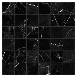 Unicomstarker Marmor Mosaik Klinker Nero Marquinia Satin 30x30