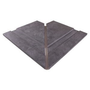 Överflödande Poolkant Extern Hörn Klinker Urban Mörkgrå Matt 33x42 cm