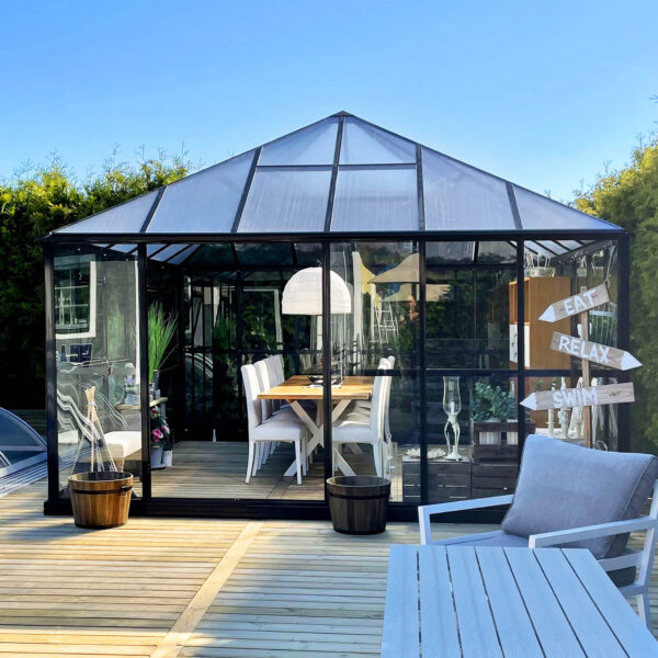 Gazebo 19m² Premiumväxthus | 5 års stormgaranti | 4mm säkerhetsglas