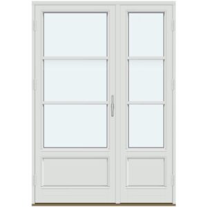 Altandörrar | 2 asymmetriska ramar med panel, 2 horisontala spröjsar
